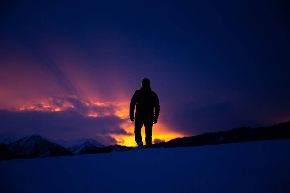 Snowy mountains landscape